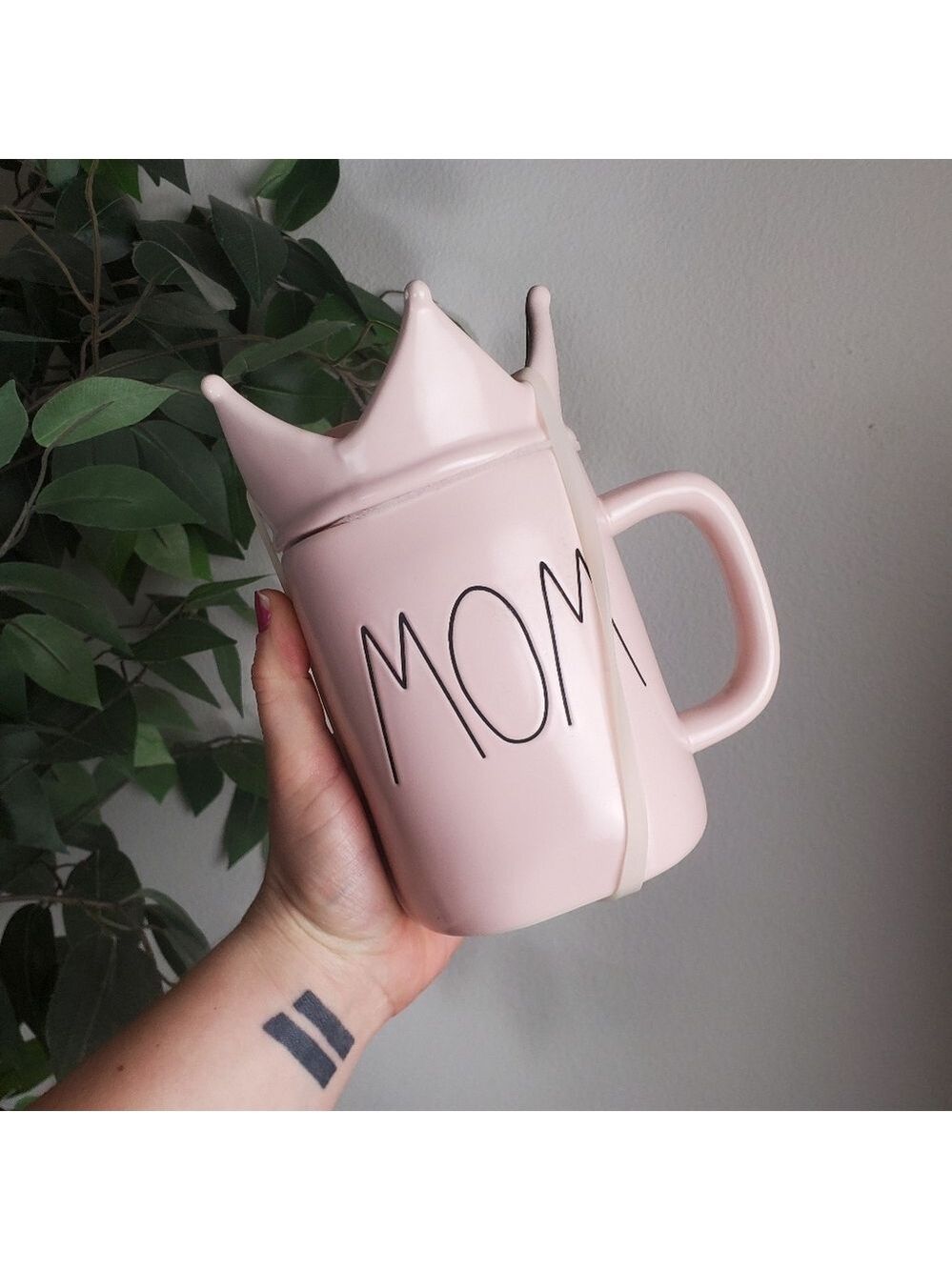 Rae Dunn Pink MOM Mug Crowned Artisan Collection